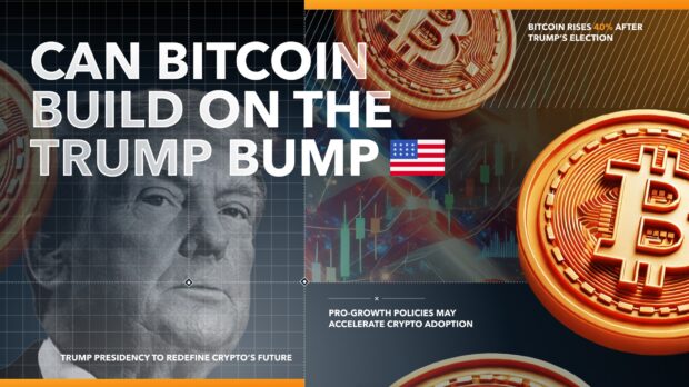 Donald trump US president looking over bitcoin tokens