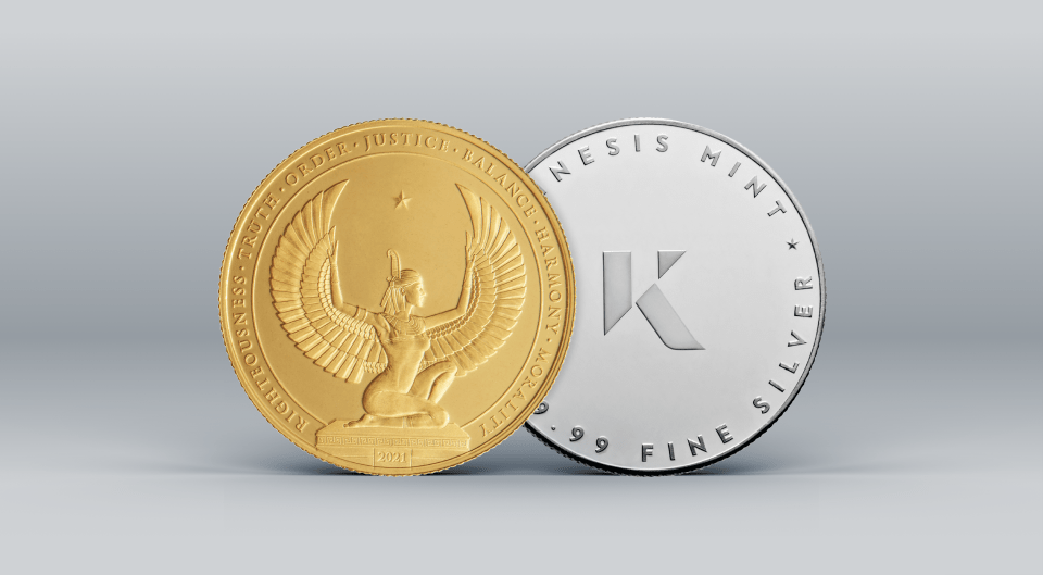 gold kinesis coin silver kinesis coin