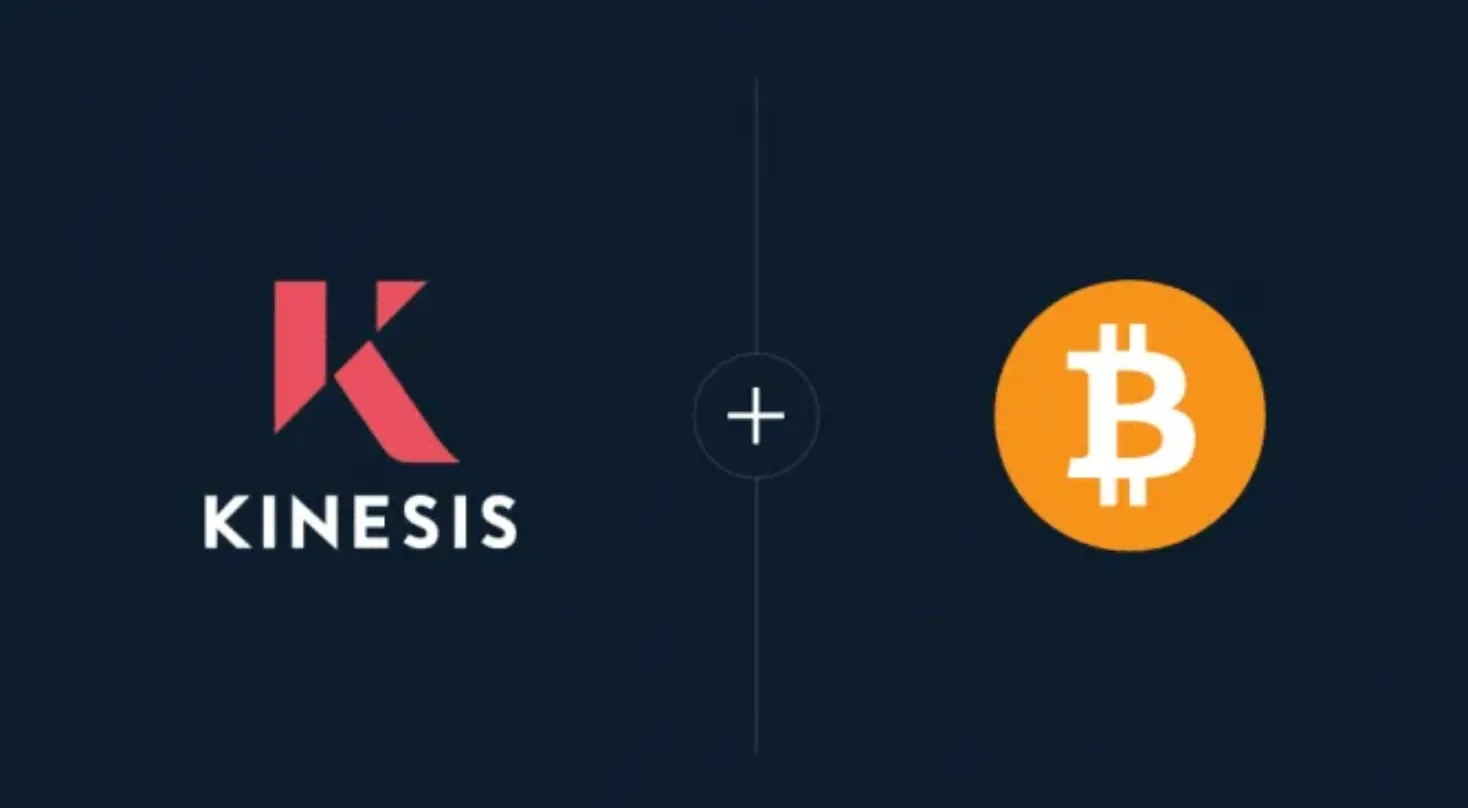 Kinesis and bitcoin logos