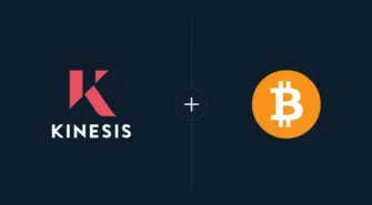 Kinesis and bitcoin logos