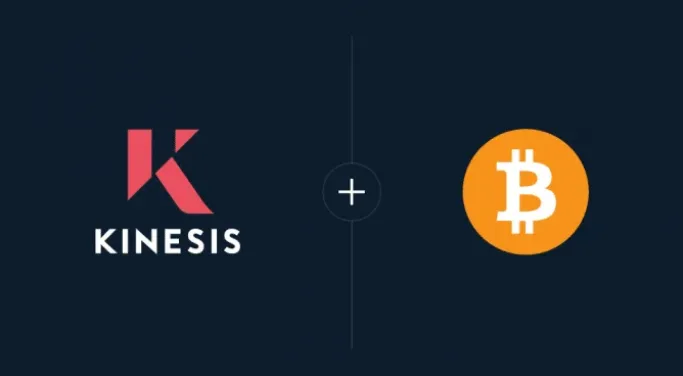 Kinesis and bitcoin logos