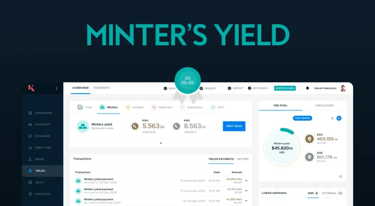 minter's yield kinesis yield engine launch historic monetary system kinesis