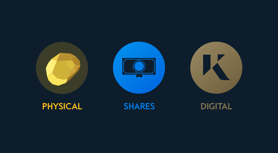 ways to invest in gold: physical, digital or shares are some examples
