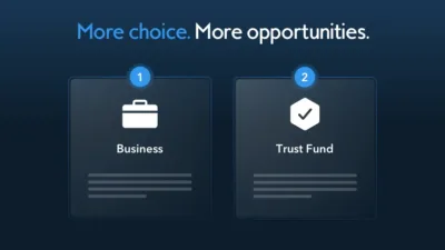business accounts kinesis trust fund option
