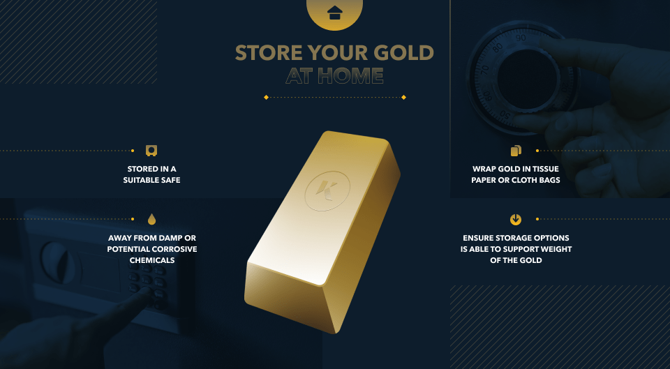 how to store gold at home