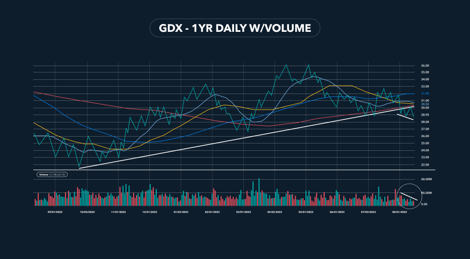 gdx 1 year daily volume chart