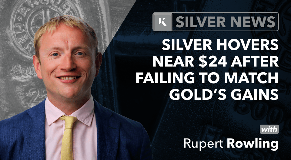 silver hovers near 24 dollars fails to match gold gains