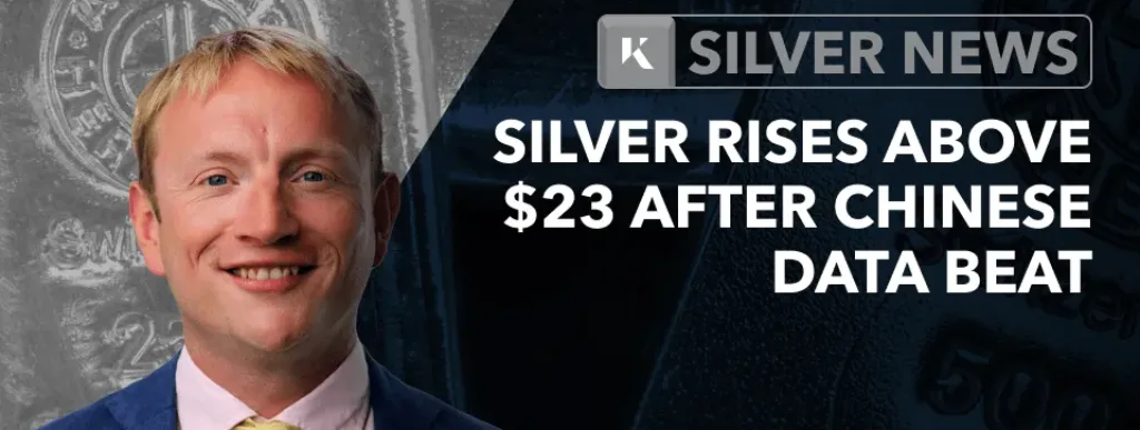 silver rises above 23 chinese data beat