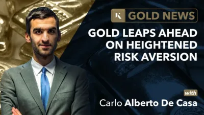gold leaps ahead on heightened risk aversion