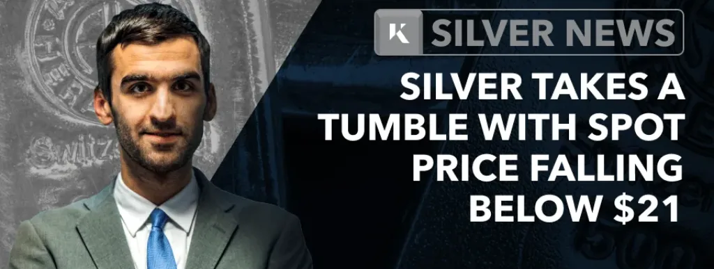 silver price takes a tumble below 21 dollars
