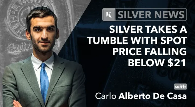 silver price takes a tumble below 21 dollars