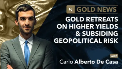 gold retreats on higher yields geopolitical risk
