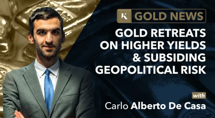gold retreats on higher yields geopolitical risk