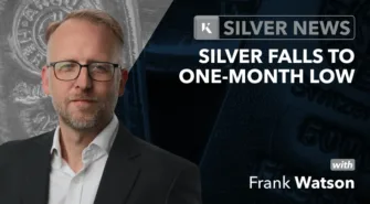 silver falls to one month low frank