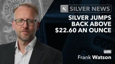 silver price jumps back above $22 per ounce