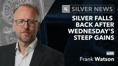 silver falls back after wednesday steep gains