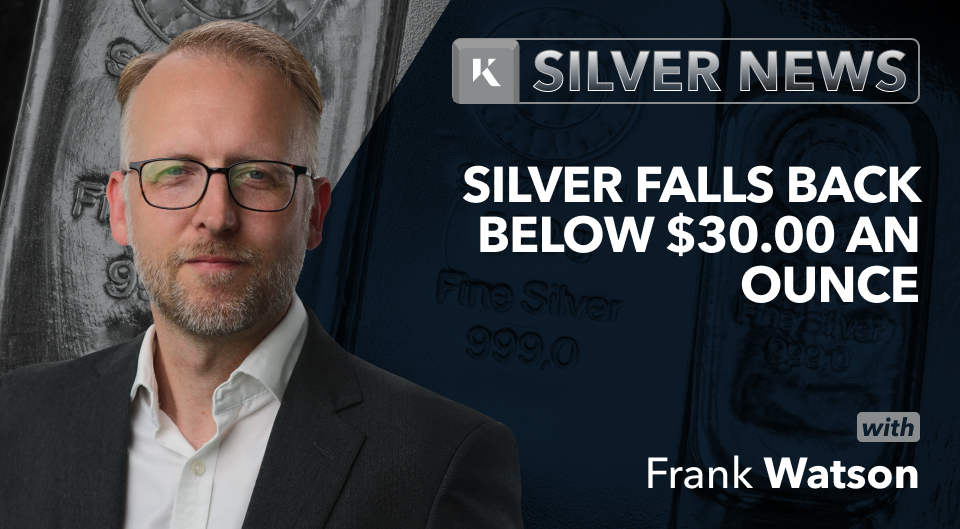 Silver Falls Back Below 30 00 An Ounce Kinesis