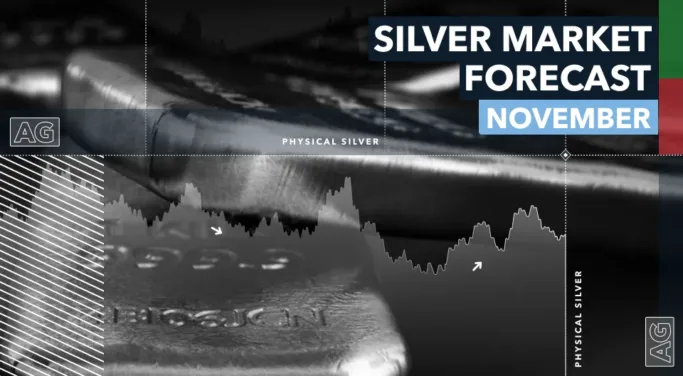 silver bars with silver price overlay