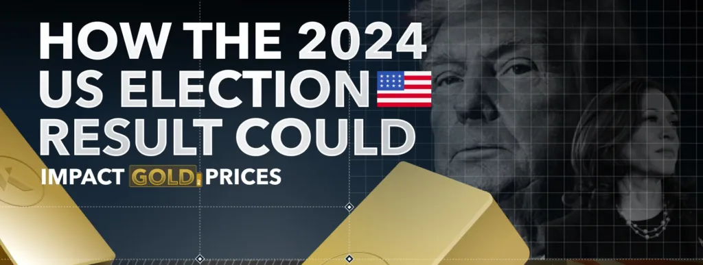 trump kamala election results, gold bars in foreground