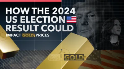 trump kamala election results, gold bars in foreground