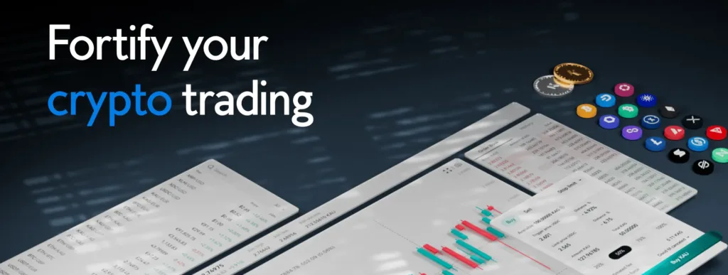 kinesis pro trading interface shown with selection of digital assets