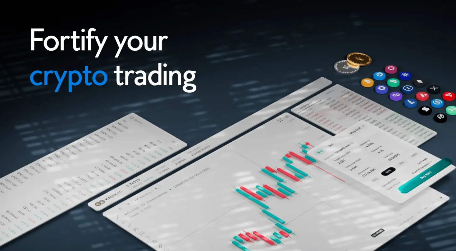 kinesis pro trading interface shown with selection of digital assets