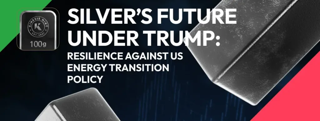 Silver’s Future Under Trump headline in front of silver bullion bar