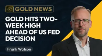 Frank Watson headshot with Kinesis gold bullion bar