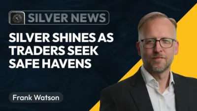 Frank Watson headshot with Kinesis silver bullion bar