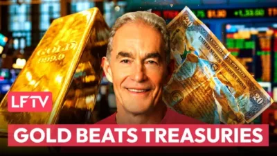 Andrew Maguire on background of gold bullion and treasury bonds